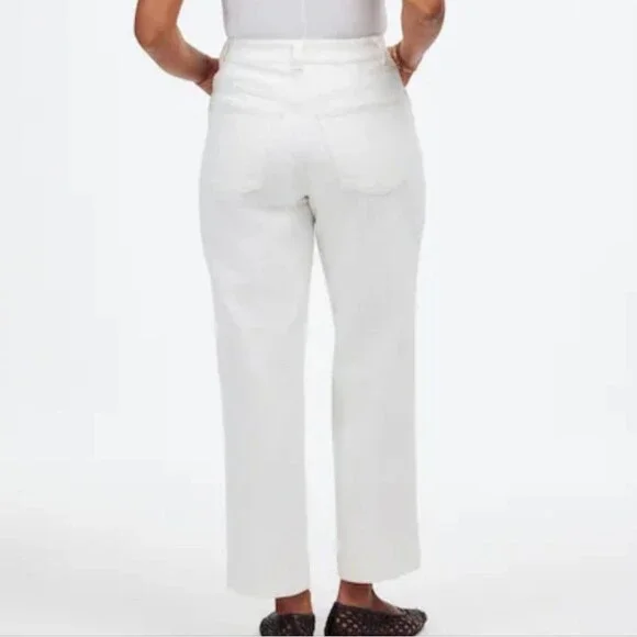 Madewell Curvy Perfect Vintage Wide Leg Crop Jeans W33 NWT Tile White NU078 - Picture 2 of 10